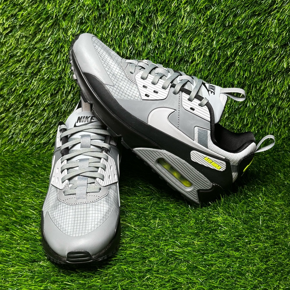 Size 9.5 - Mens Nike Air Max 90 Drift Cool Grey Volt Black Shoes - IO1908-065